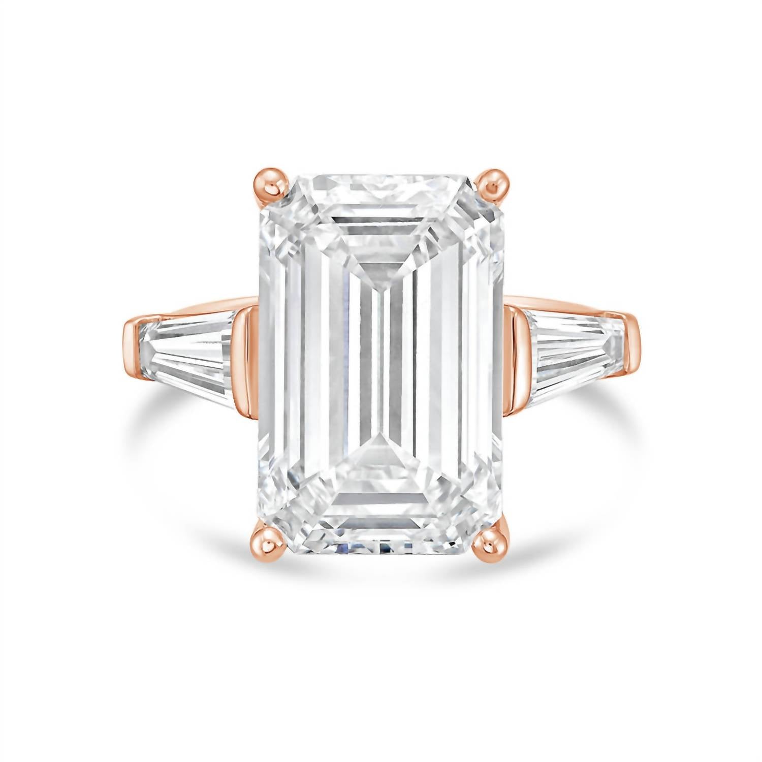 Diana M Jewels - Women's Emerald & Baguette Lab-Grown Diamond Fashion Ring (8.00 Ct) - Elegant Plus