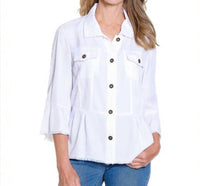 Multiples - Peplum Jacket With Flounce Sleeves