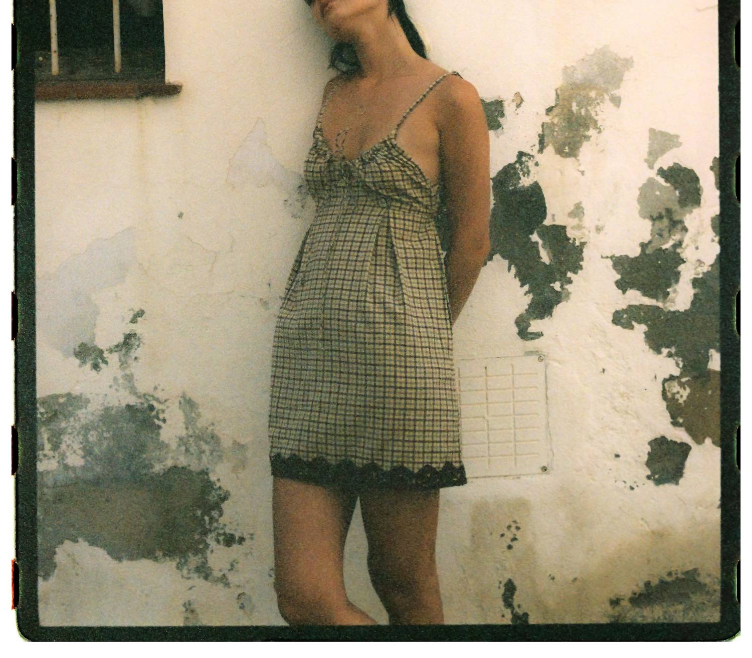 Ciao Ciao Vacation Tartan Babydoll Dress in brown - women's dress - detail view