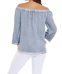 French Kyss - Luciana Button Off The Shoulder Top