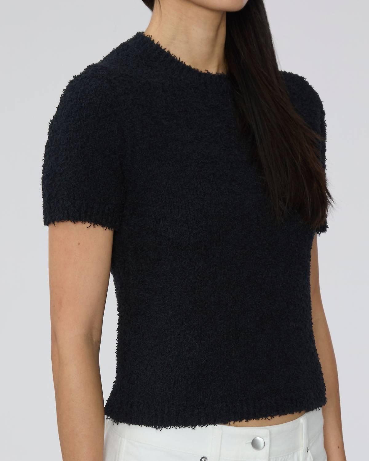 Tibi Serviette Baby Tee in black - women's t-shirt - view 4