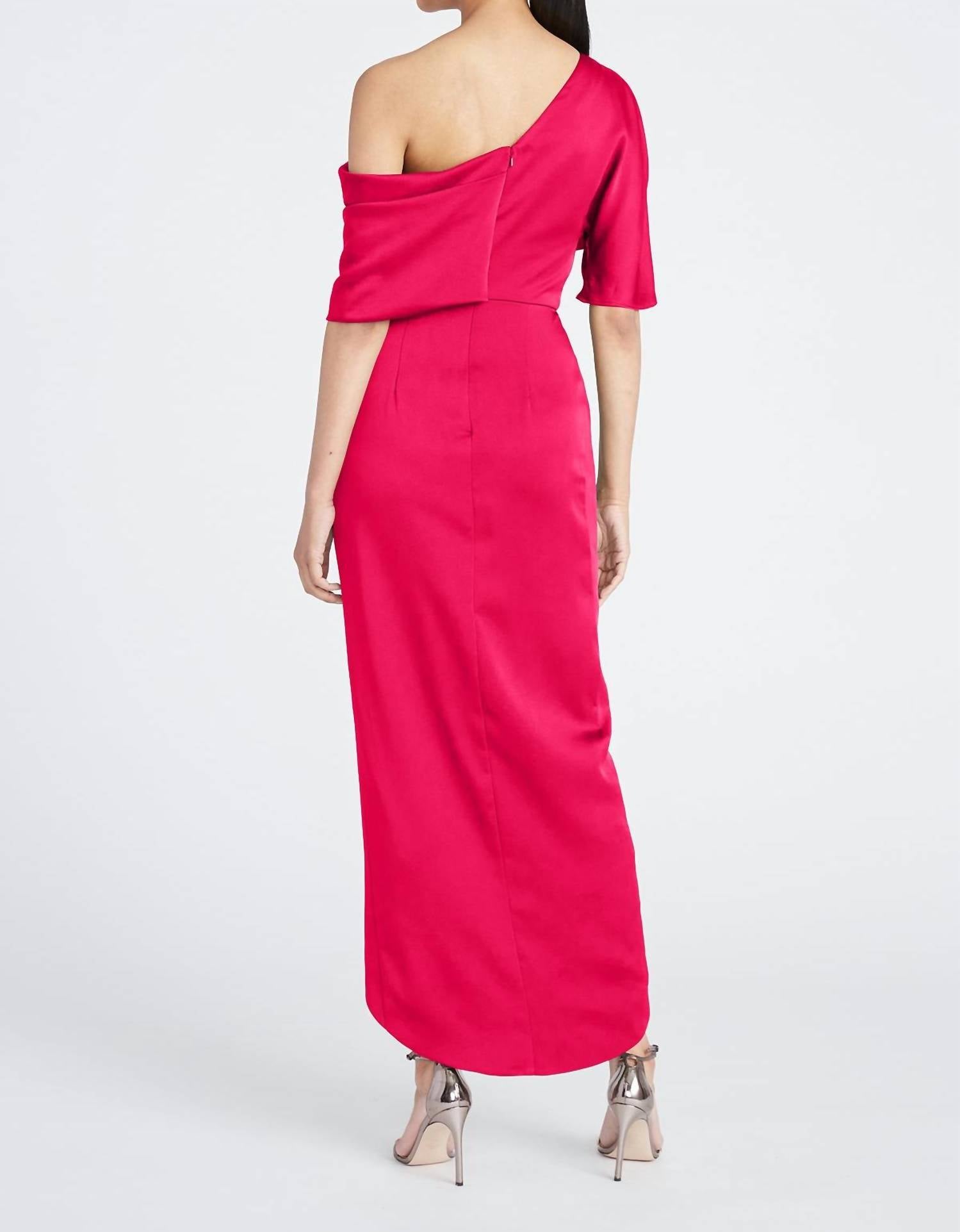 Theia - Rayna One Shoulder Draped Dress