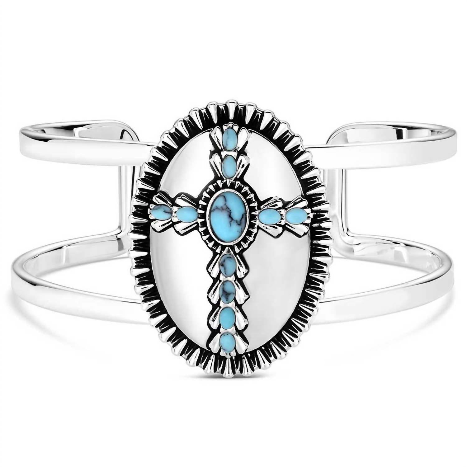 Montana Silversmiths Women's Unbroken Faith Cuff Bracelet in turquoise - women's jewelry