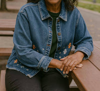 Keren Hart - Embroidered Bloom Denim Jacket