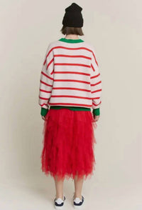 Jade By Jane - Striped Holiday Merry Sweater