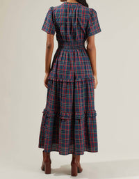 Sugarlips - Miley Plaid Palmer Poplin Tiered Maxi Dress