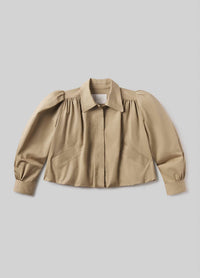 Citizens of Humanity Everly Shirred Crop Jacket in catalina - women's jacket - view 4