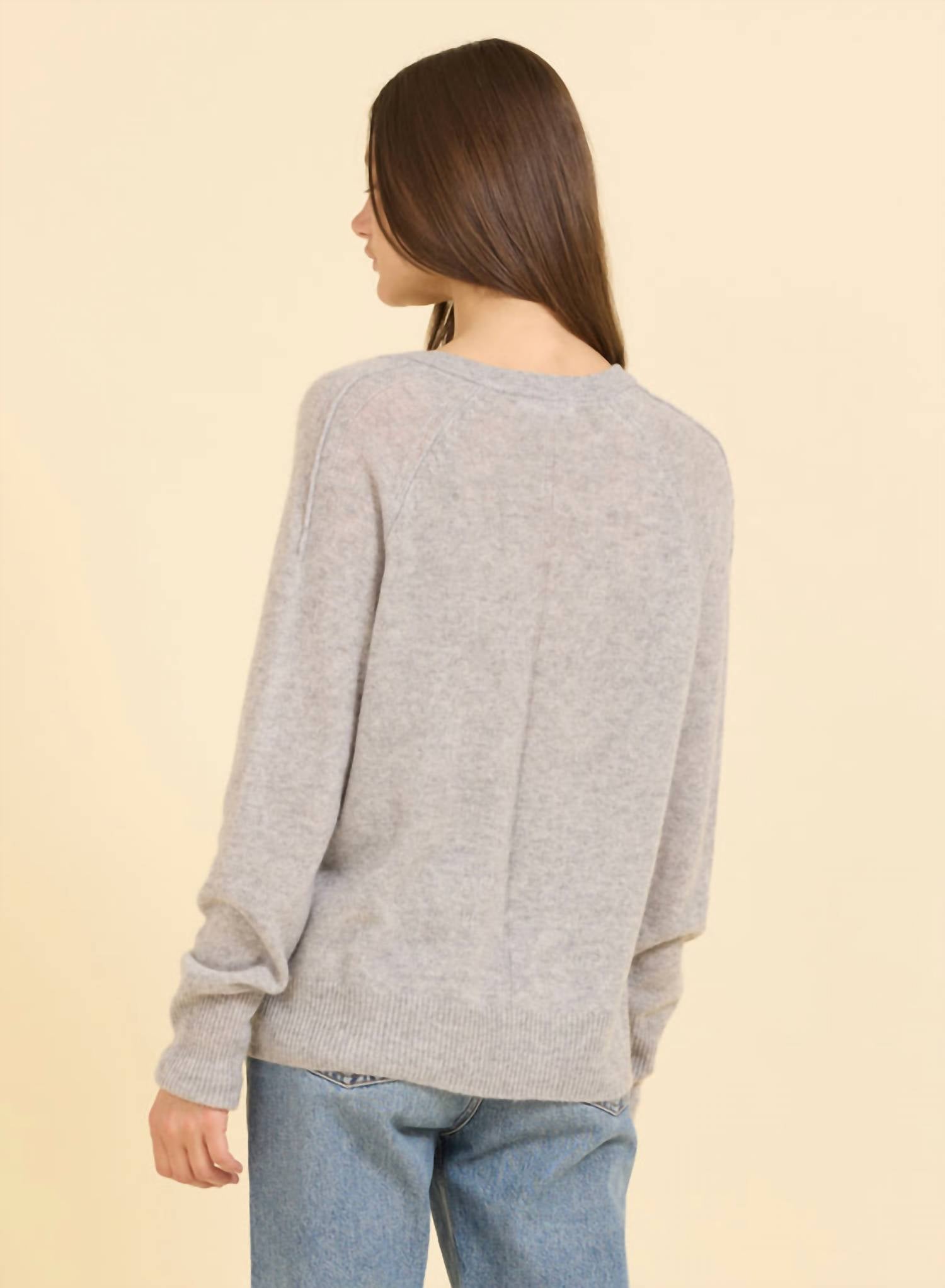 One Grey Day - Sloane Cashmere V Neck Sweater