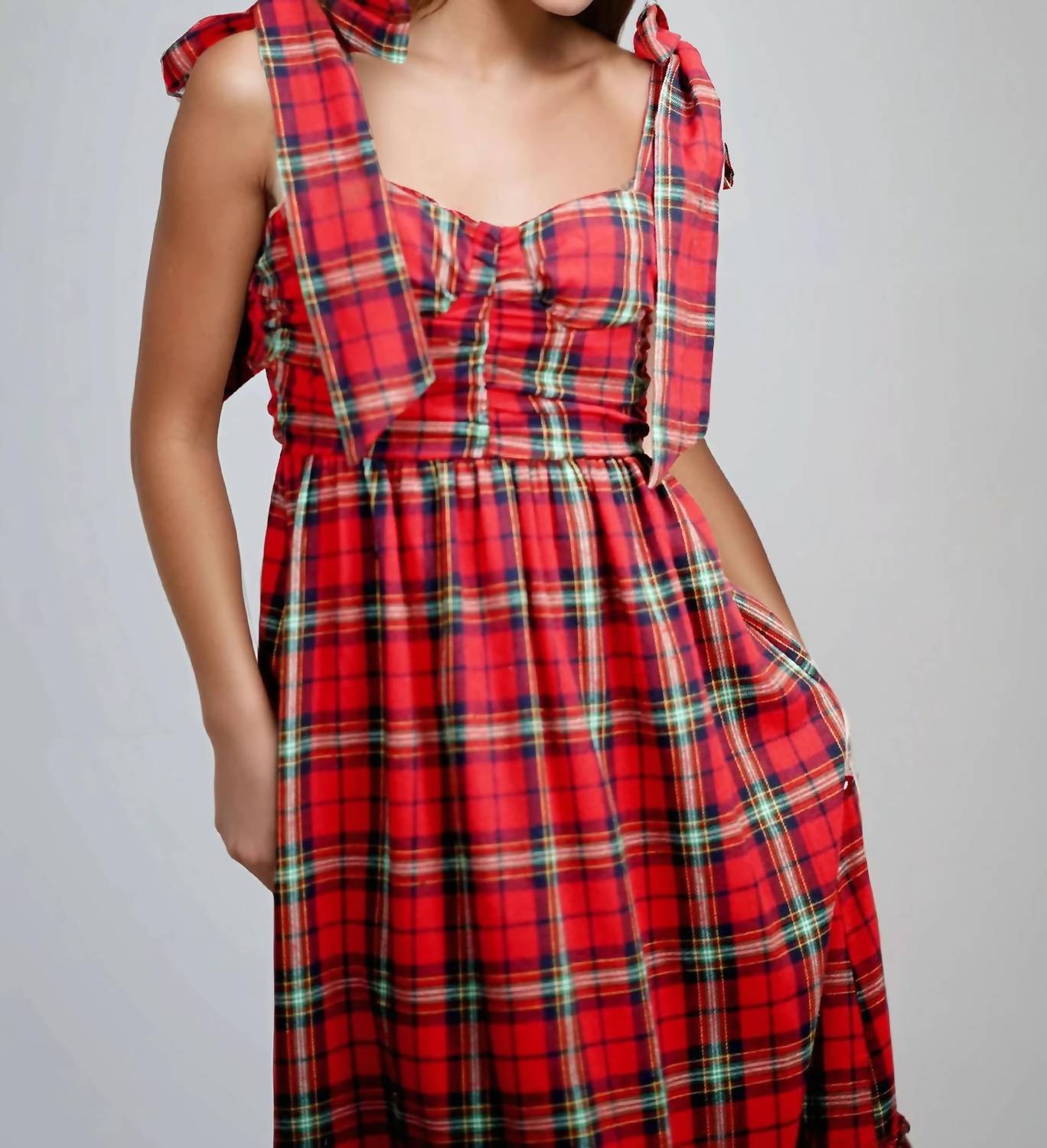 So Me - Plaid Midi Dress