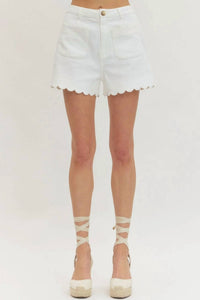 Entro - Scalloped Hem Shorts