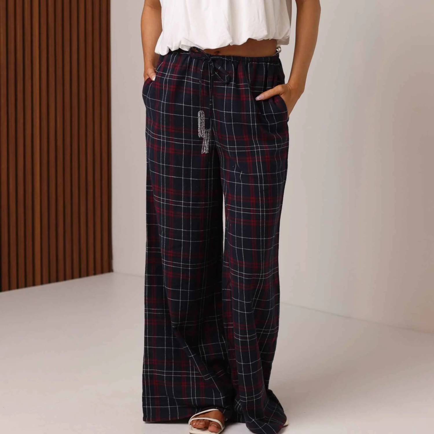Shore - Beaded Beach Flannel Pants