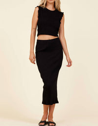 LAmade Slim Rib Midi Skirt in spanish villa - women's skirt - view 4