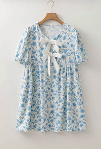 Dear Lover - Blossoms And Bows Mini Dress