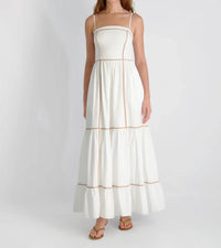 French Connection - Cambria Cotton Contrast Trim Maxi Dress