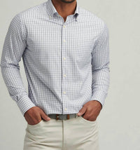 PETER MILLAR Hamilton Performance Twill Shirt in morning blue - men's shirt