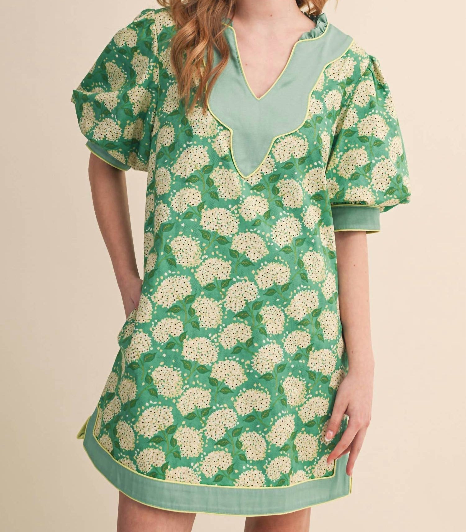 &Merci - Puff Sleeve A-line Mini Dress