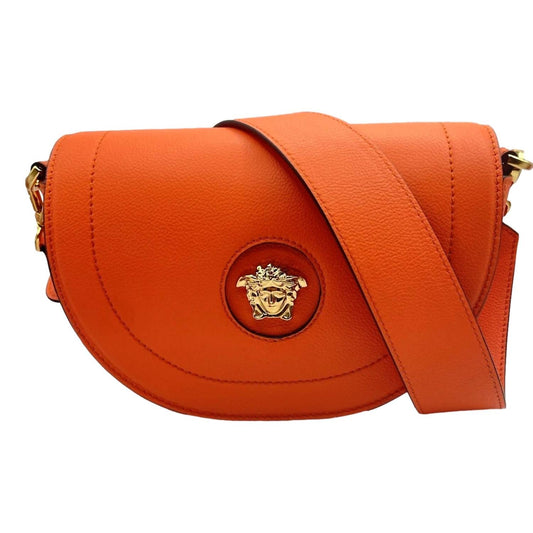Versace - Women's Half-moon La Medusa Vitello Leather Crossbody Handbag