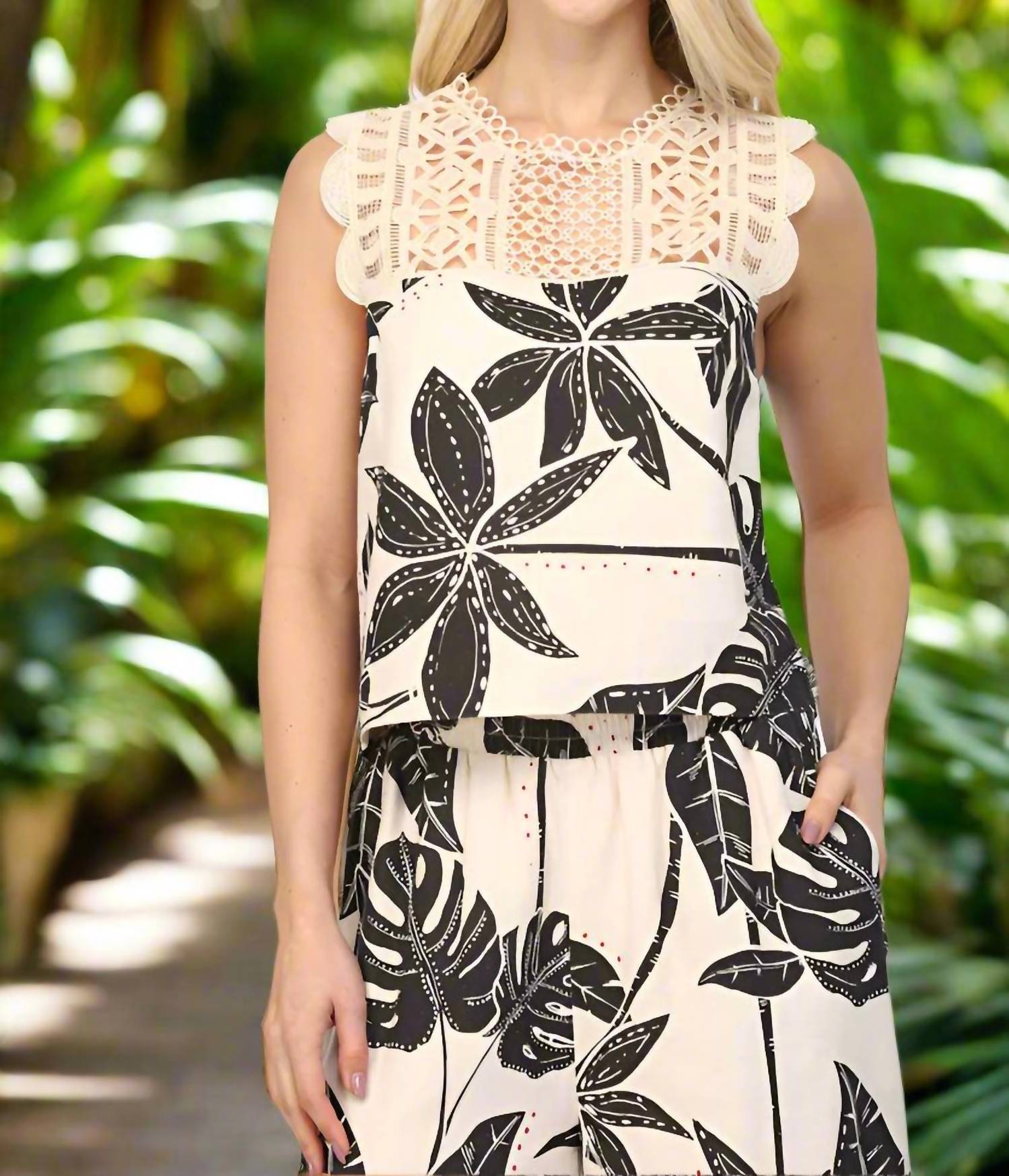 Fate - Tropical Print Crop Top