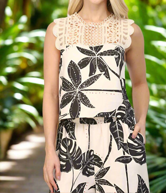 Fate - Tropical Print Crop Top