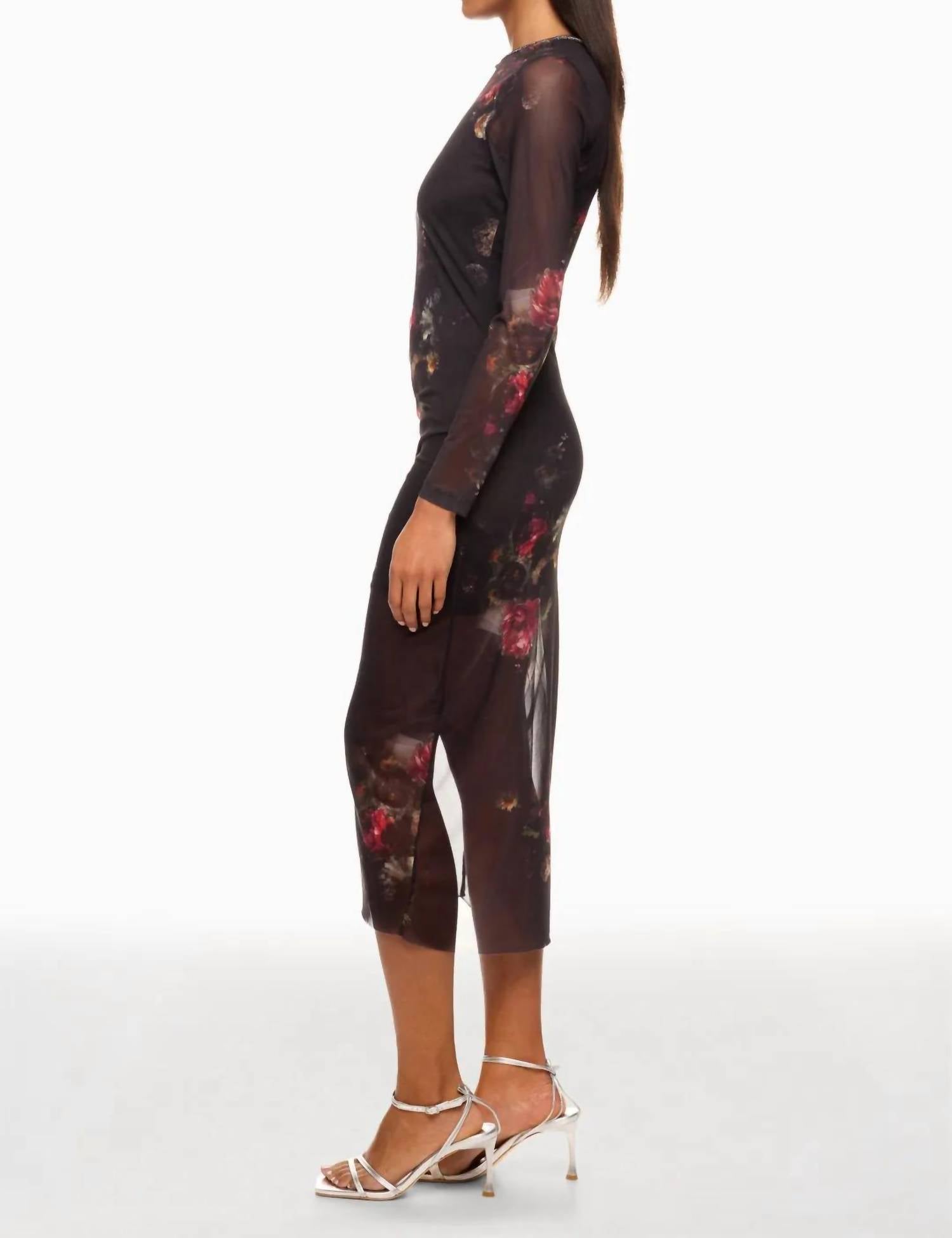Allsaints - Nora Floral Sparkle Mesh Dress