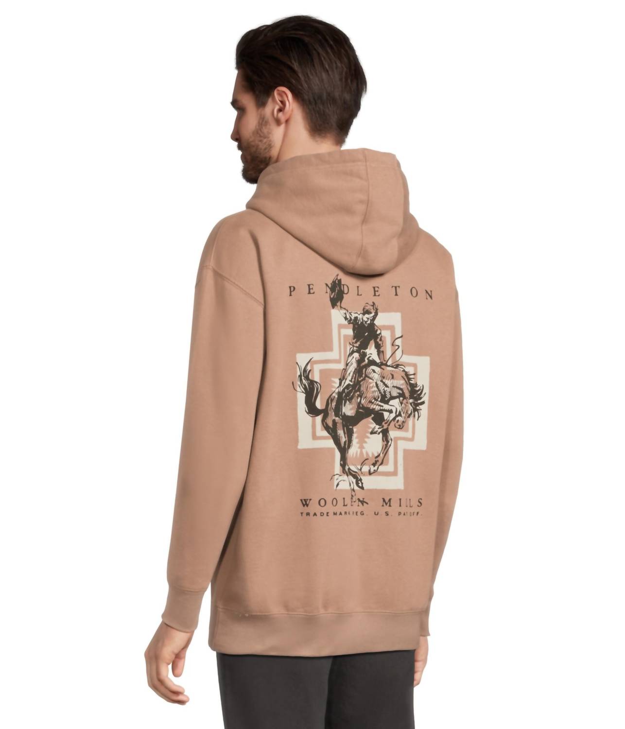PENDLETON Rodeo Harding Graphic Hoody in latte black - men's shirt - view 4