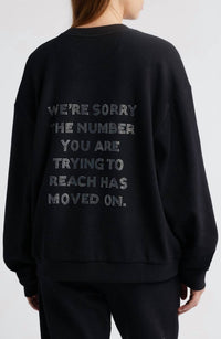 BOYS LIE Kara Crewneck Graphic Sweatshirt in black - women's sweater - alternate view
