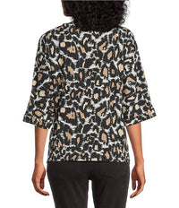Multiples - Cuffed Elbow Sleeve Tie Waist Top