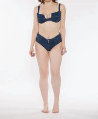Circular Path - Pocket Denim Bikini Top