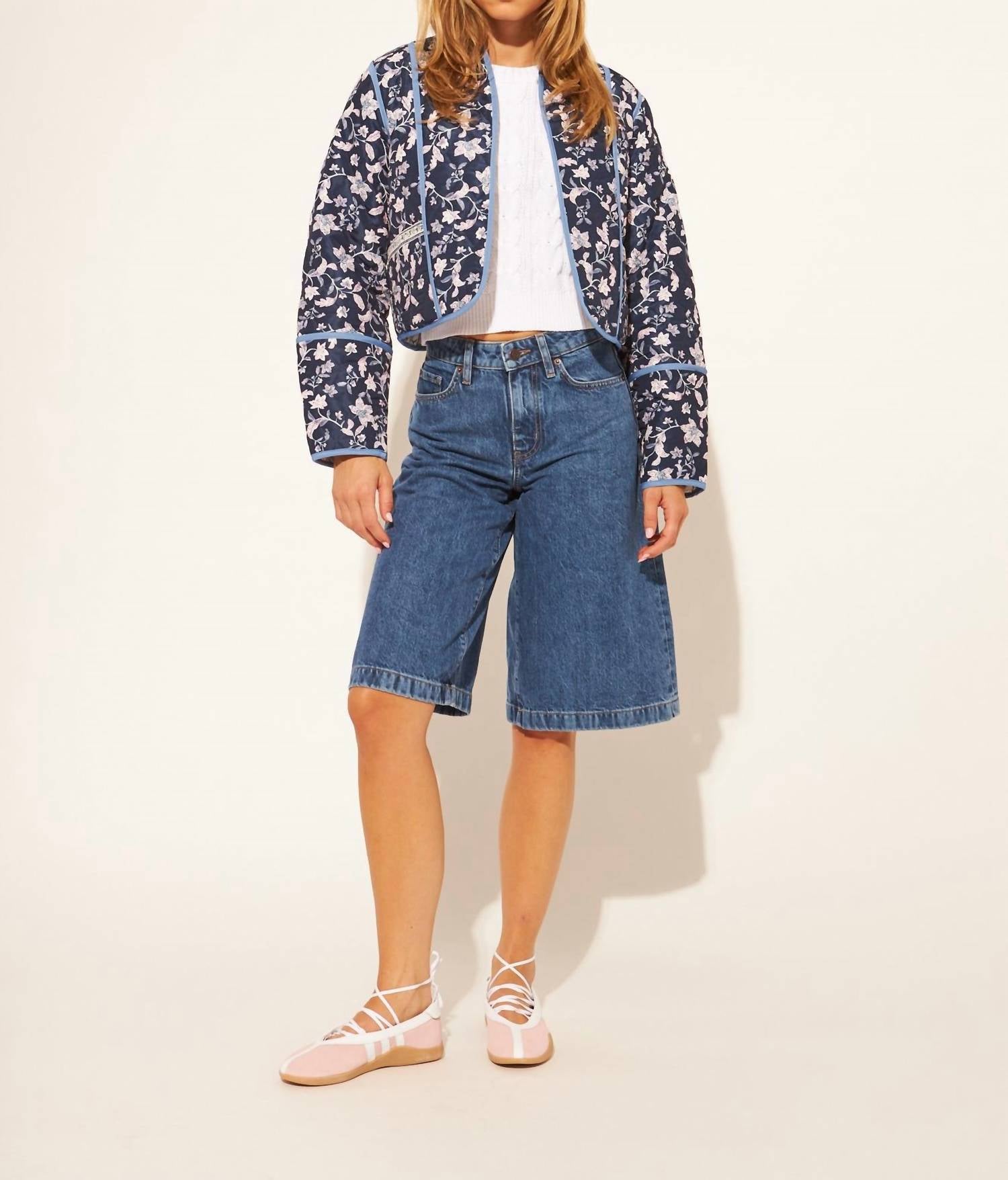 JOHN + JENN Marion Reversible Jacket in iris vine - women's jacket - alternate view