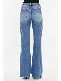 Kancan - High Rise Wide Flare Studded Jeans