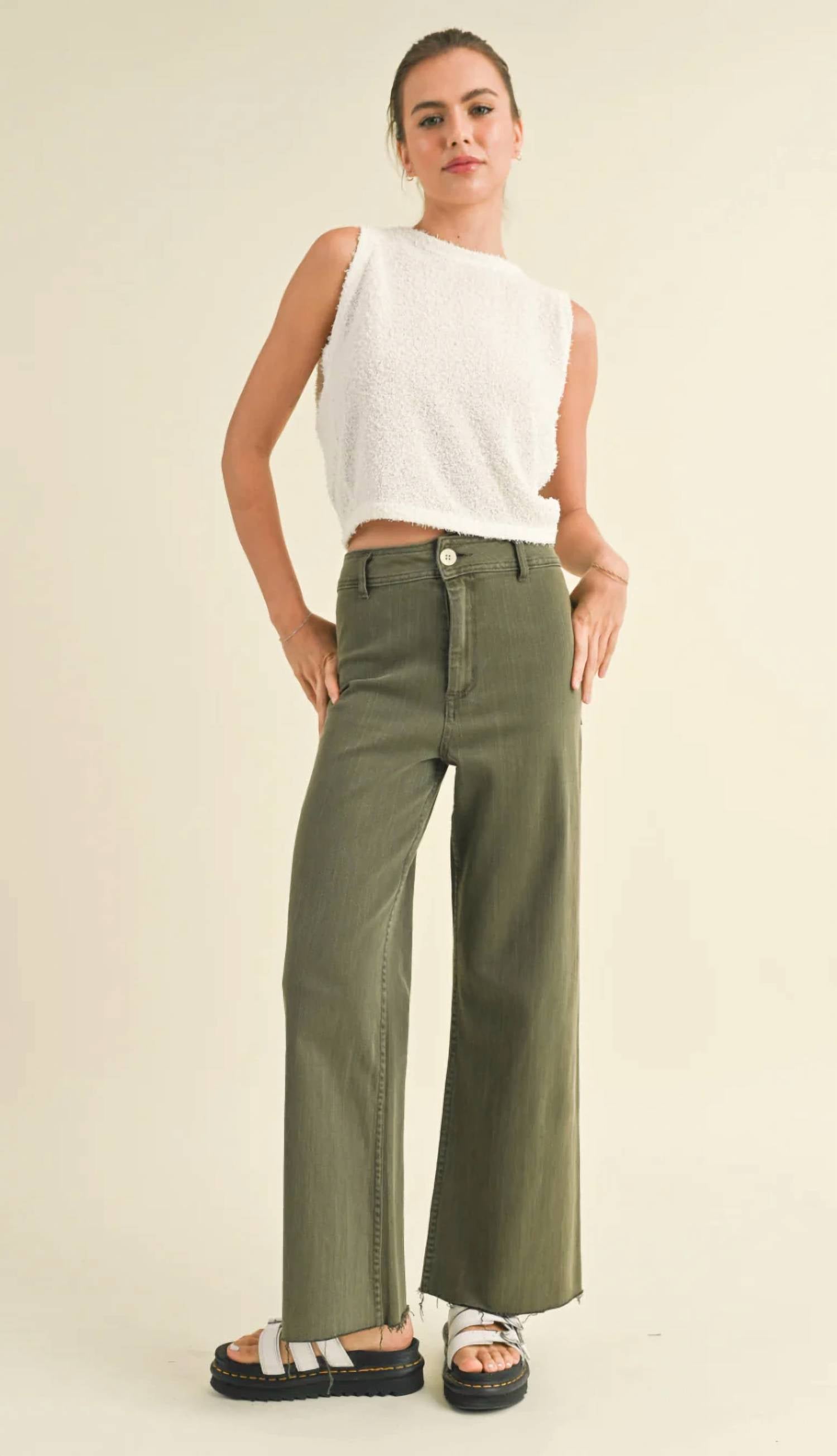Miou Muse - Straight Wide Leg Denim Pants