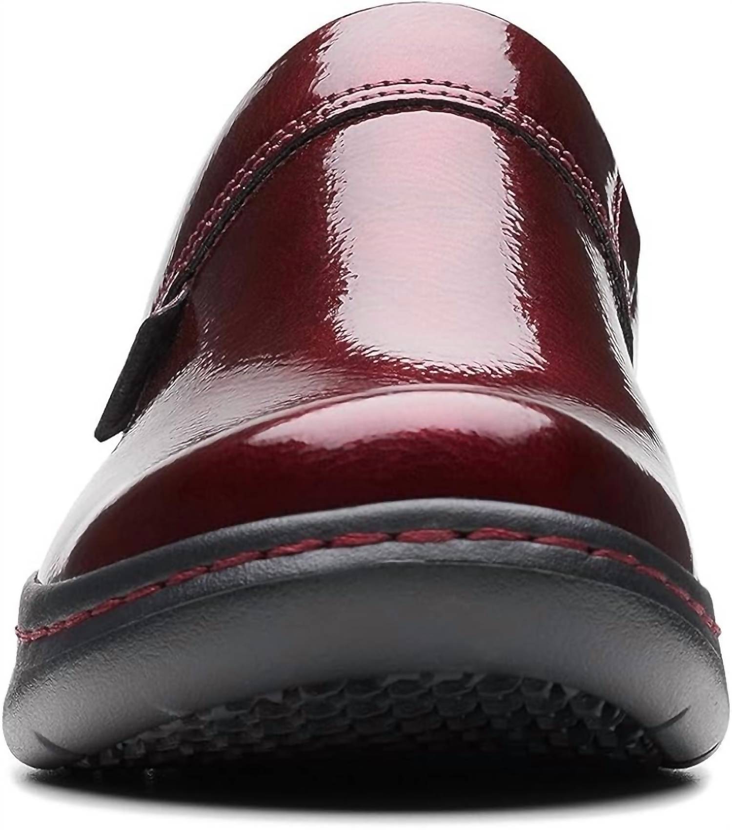 Clarks Women's Pro Clog in burgundy patent - women's shoe - alternate view