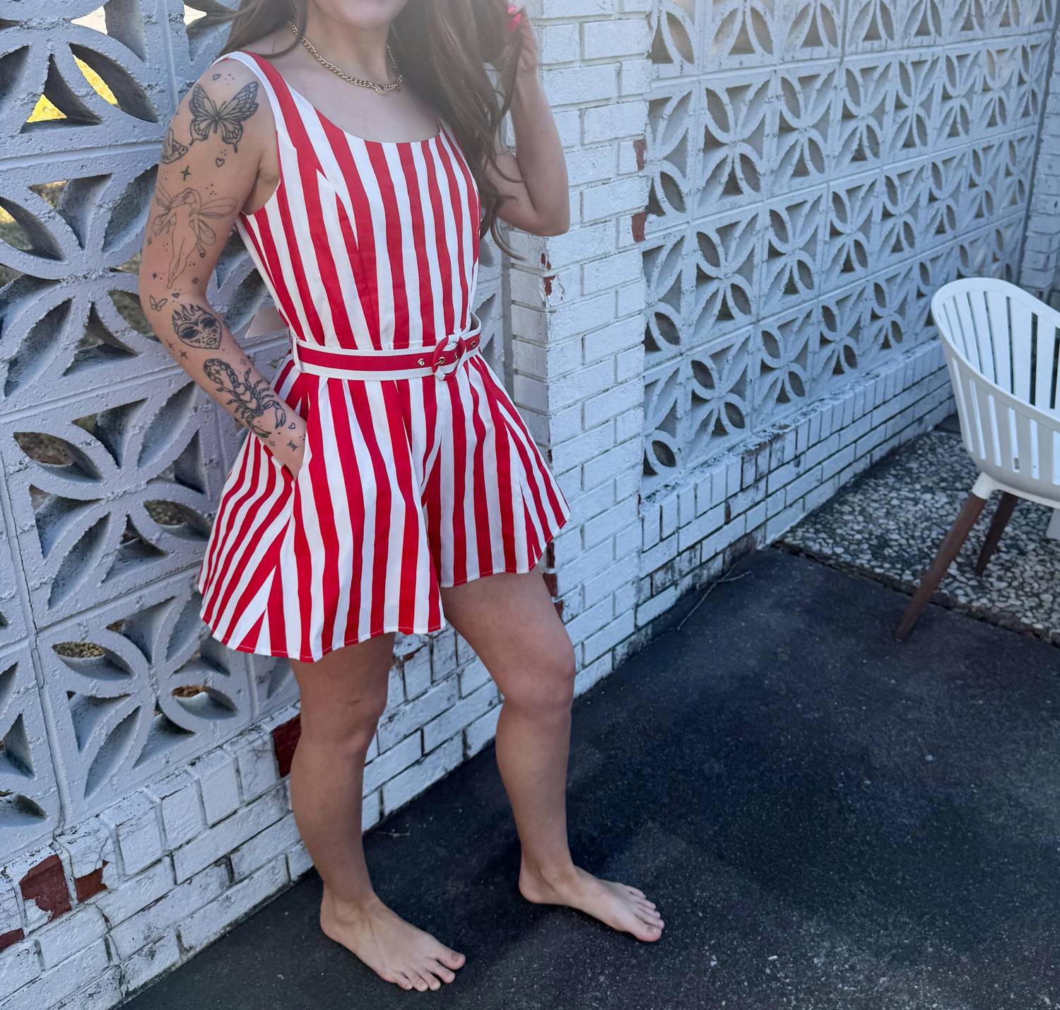 Prosperina - Stripe Alessandra Romper