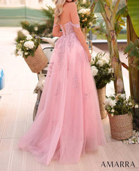 Amarra - Off-shoulder Embroidered Gown