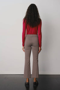 Avenue Montaigne Leo Flare Cut Pants in houndstooth plaid - women's pants - alternate view