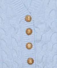 8apart Junior Women's Maisie Cable Cardigan in light blue - women's cardigan - alternate view