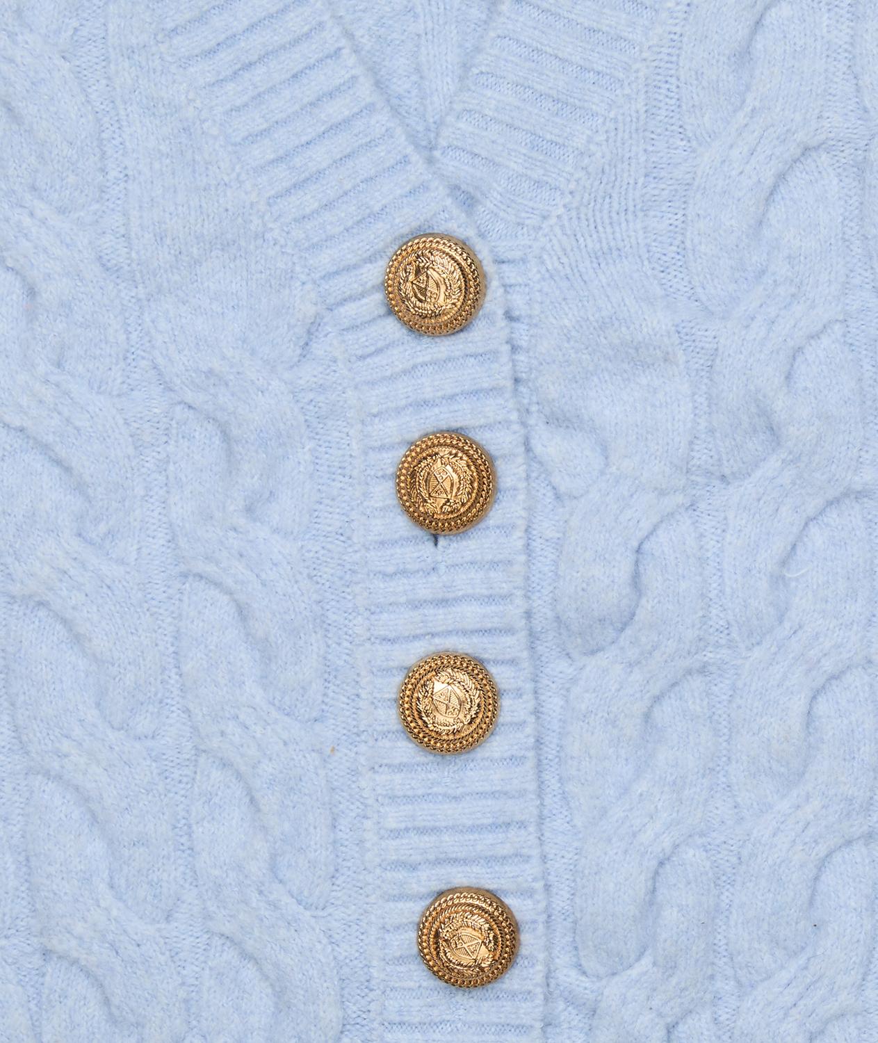 8apart Junior Women's Maisie Cable Cardigan in light blue - women's cardigan - alternate view