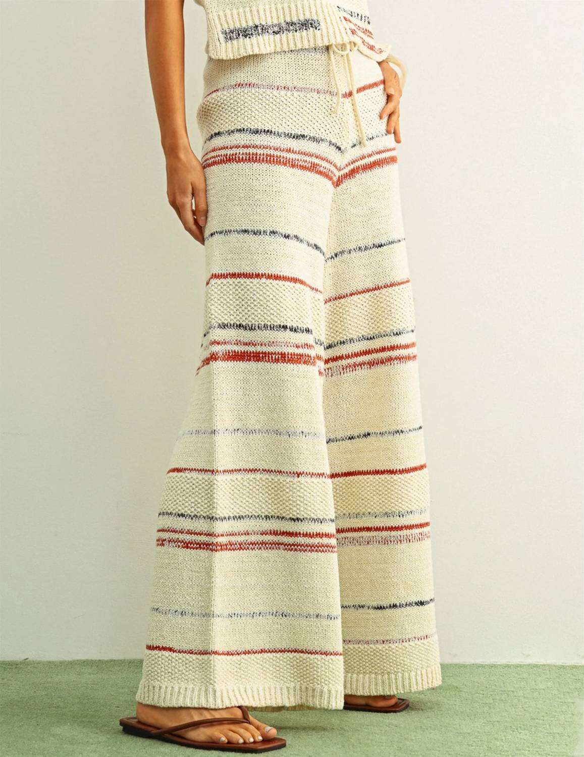 Miou Muse - Stripe Pattern Knit Pants