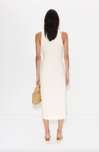 SIMON MILLER Zapata Linen Midi Dress in gesso - women's dress - detail view