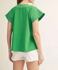 Jodifl Women's Slow Down Top in green - women's shirt - detail view