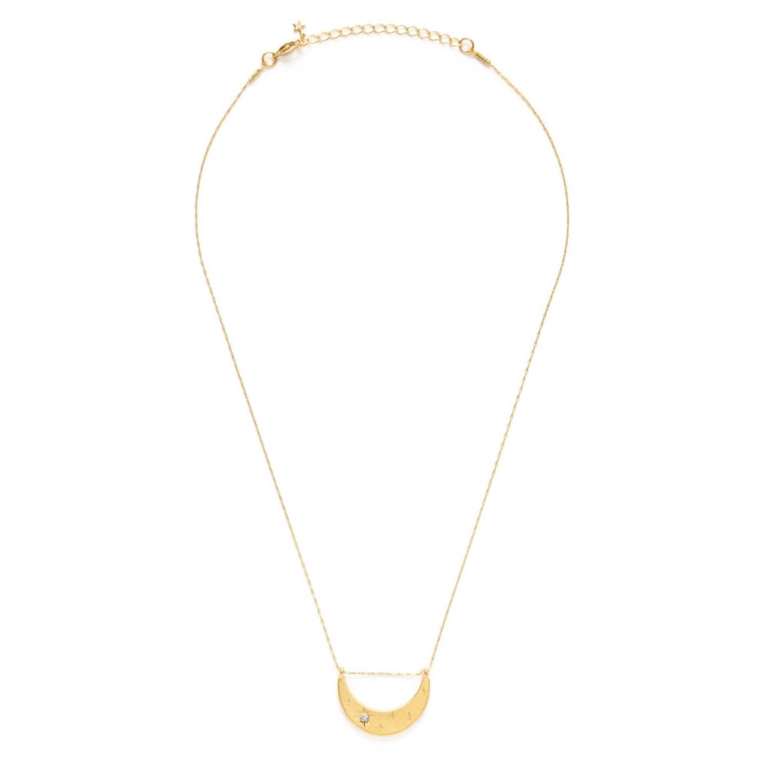 Amano Studio Women's Starlight Crescent Necklace in gold - women's jewelry - detail view
