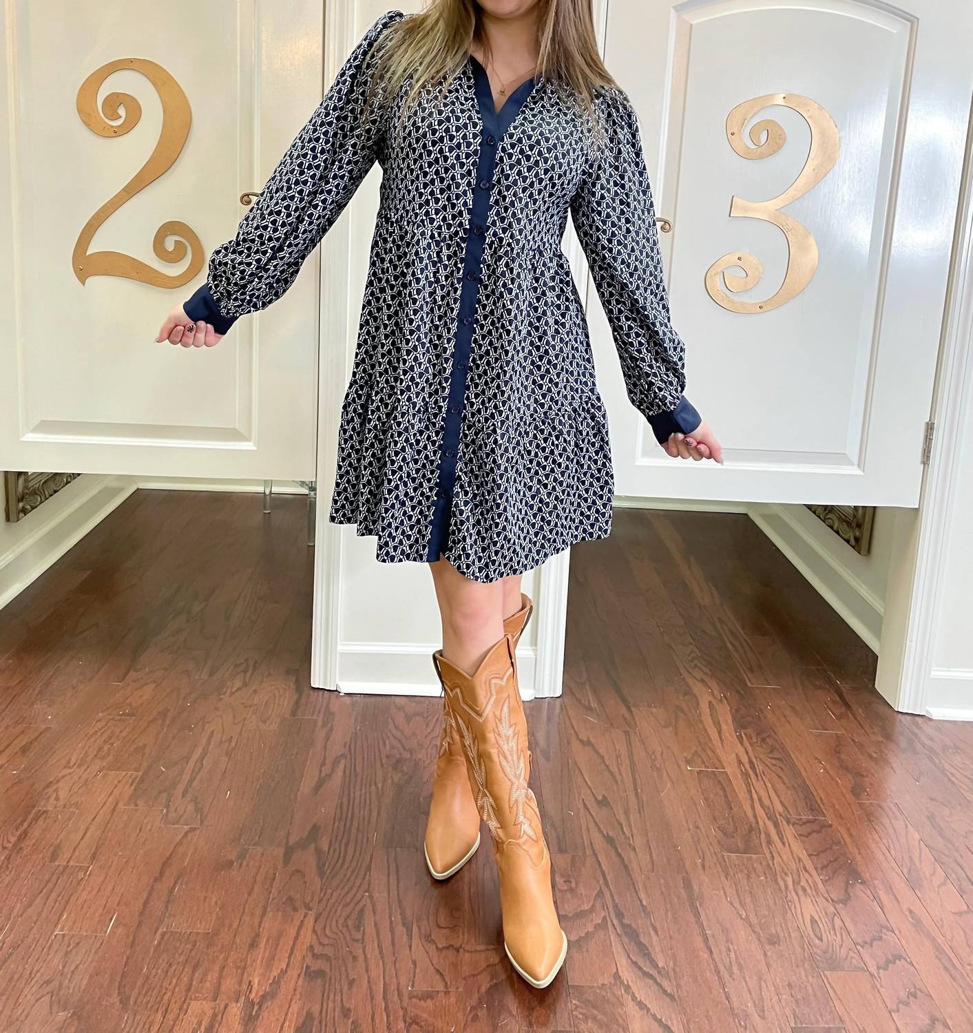 Jodifl - Five Stars Long Sleeve Dress