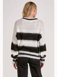 Elan - Stripe Fuzzy Cardigan