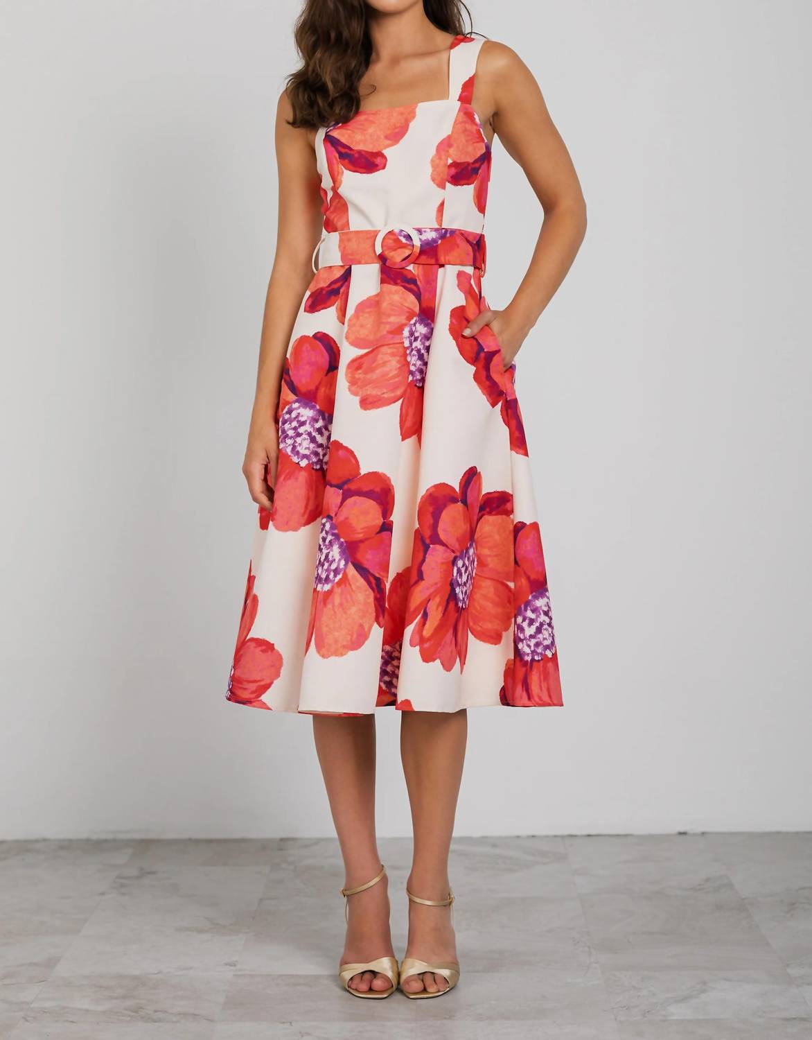 Lavender Brown - Legacy Floral Midi Dress
