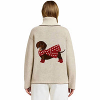 Flat White - Women's Flat Dachshund Cardigan