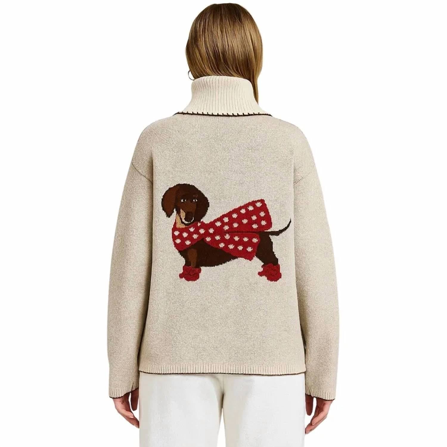 Flat White - Women's Flat Dachshund Cardigan