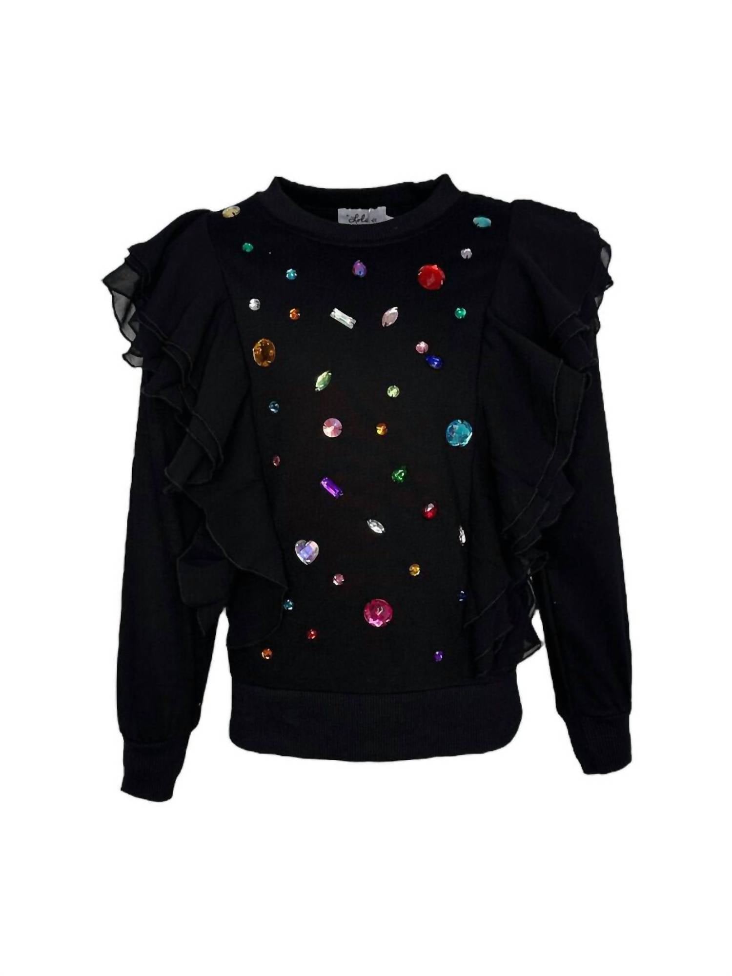 Lola + The Boys - Ruffle Rainbow Gem Shirt