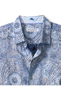 TOMMY BAHAMA Medallion Paisley Print Button-up Shirt in bering blue - men's shirt - view 4