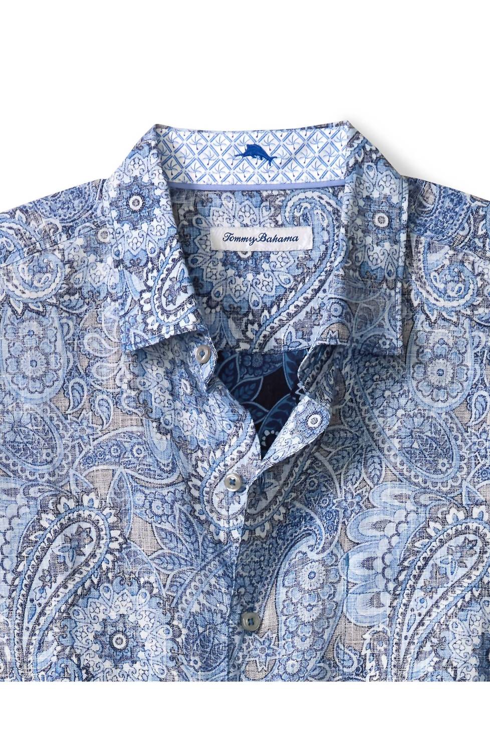 TOMMY BAHAMA Medallion Paisley Print Button-up Shirt in bering blue - men's shirt - view 4