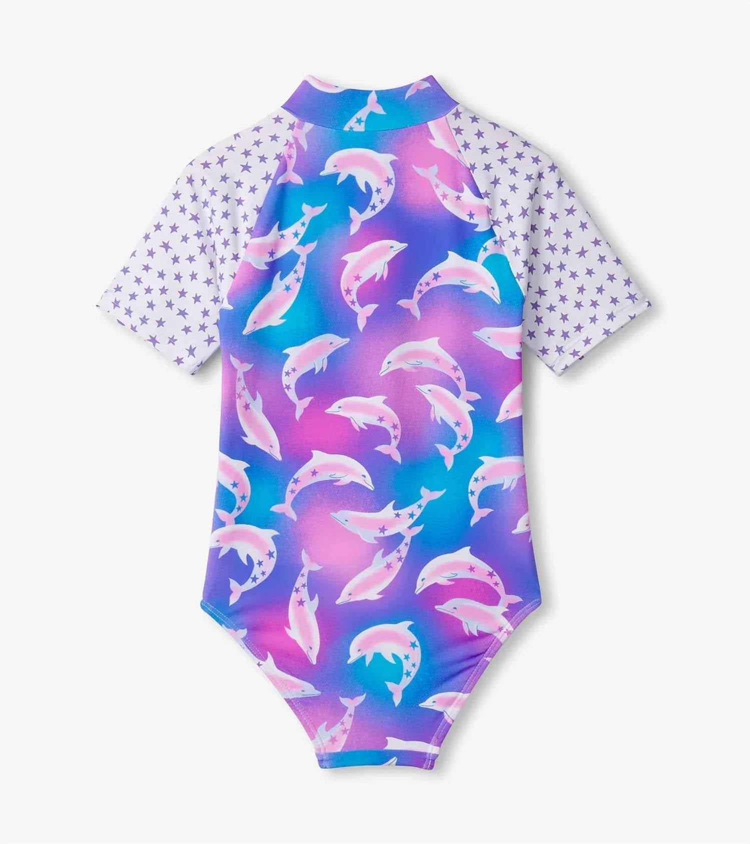 Hatley - Girl's Airbrush Dolphins Rashguard One Piece Swimsuit